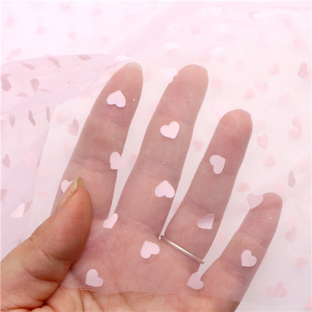 printing heart mesh fabric