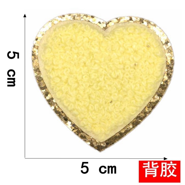 heart snow neil towel embroidery patch 15#,back with glue