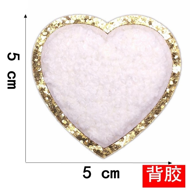 heart snow neil towel embroidery patch 7#,back with glue