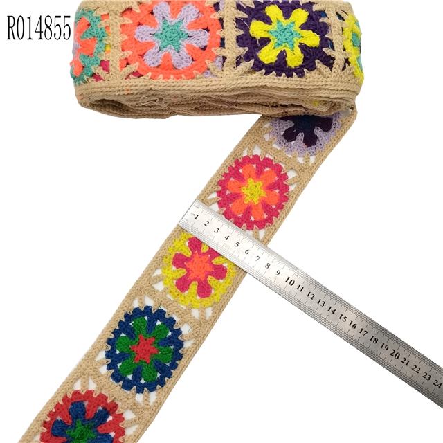 polyester filament imitation hand hook embroidery jacquard ribbon