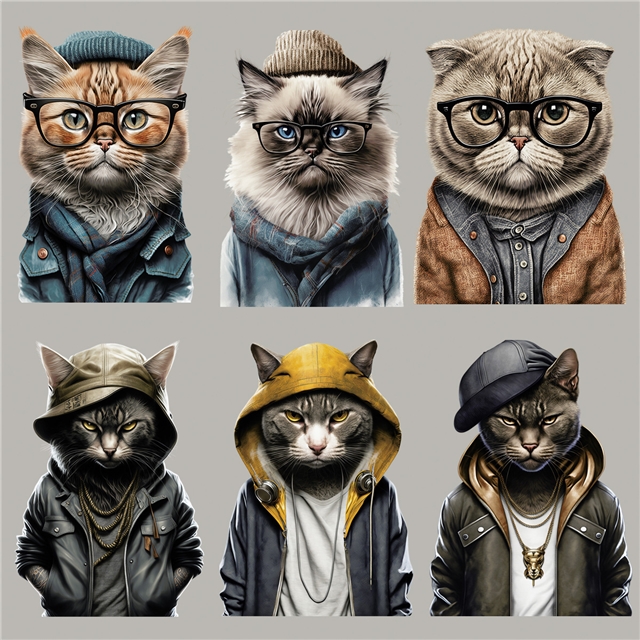 personality cat series Iron on Stickers