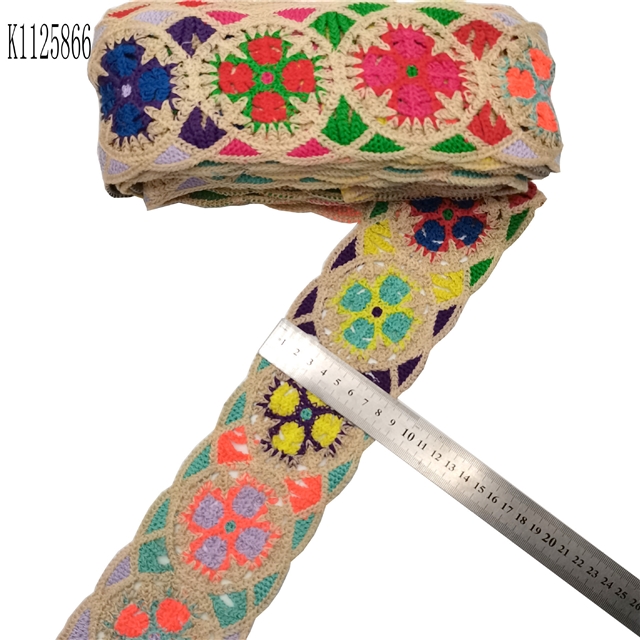 polyester filament imitation hand hook embroidery jacquard ribbon