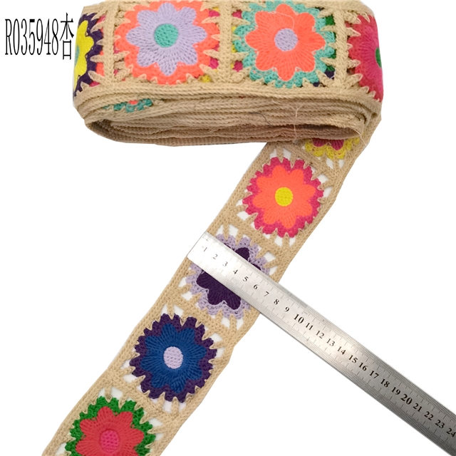 polyester filament imitation hand hook embroidery jacquard ribbon