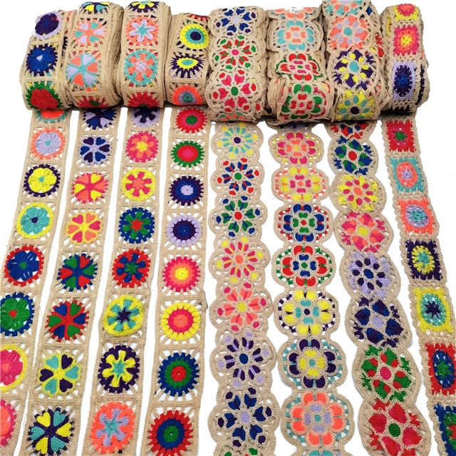 polyester filament imitation hand hook embroidery jacquard ribbon