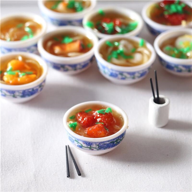 resin simulated tableware food micro landscape decoration set