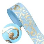 25mm hot stamping grosgrain ribbon, blue,50yard