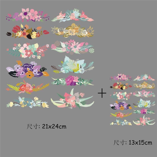 flower series Iron on stickers