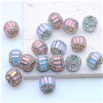 rhinestone inlaid acrylic beads