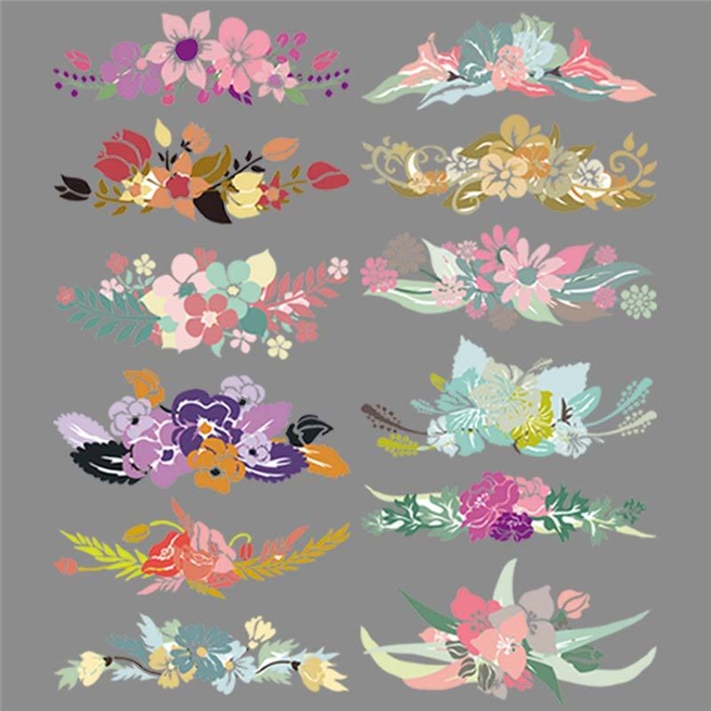 flower series Iron on stickers