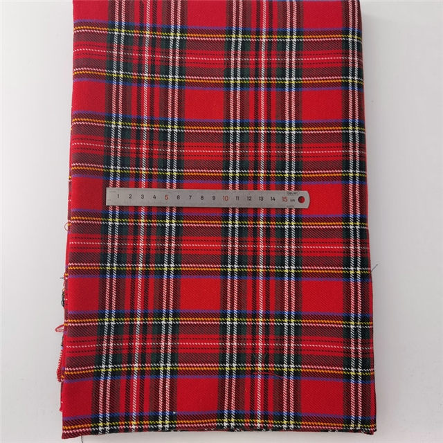 Polyester Cotton Grid series color woven jacquard fabric