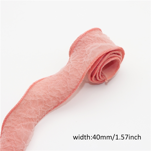polyester plain edged lace fold ribbon