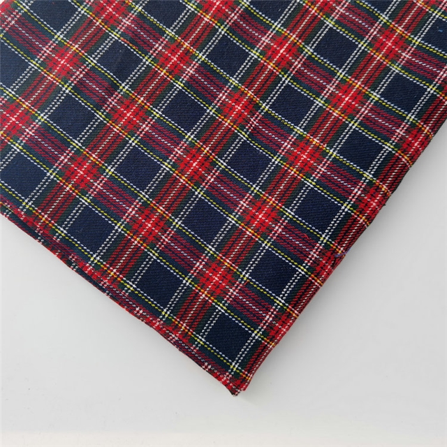 Polyester Cotton Grid series color woven jacquard fabric