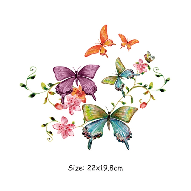 flower butterfly series Iron on stickers