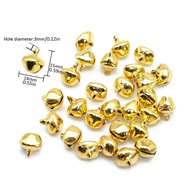 iron christmas bell pendant gold,14mm(0.56