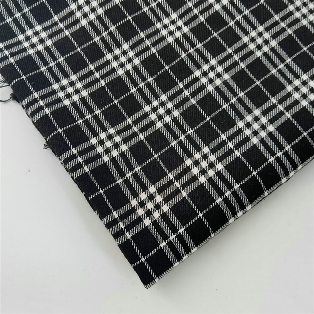 Polyester Cotton Grid series color woven jacquard fabric