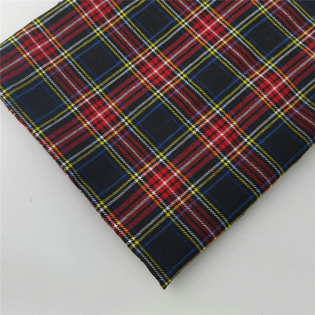Polyester Cotton Grid series color woven jacquard fabric