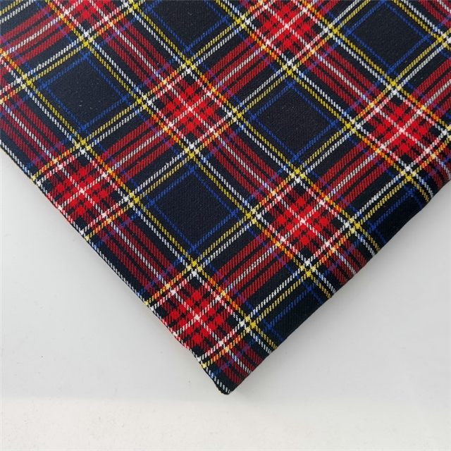 Polyester Cotton Grid series color woven jacquard fabric