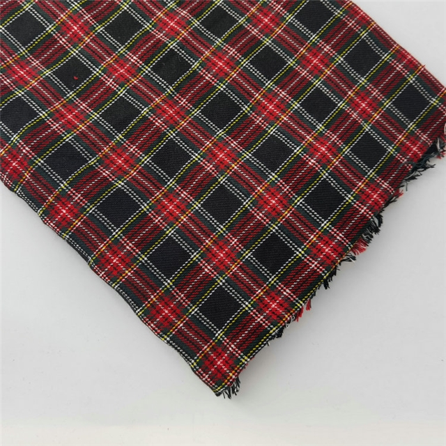 Polyester Cotton Grid series color woven jacquard fabric