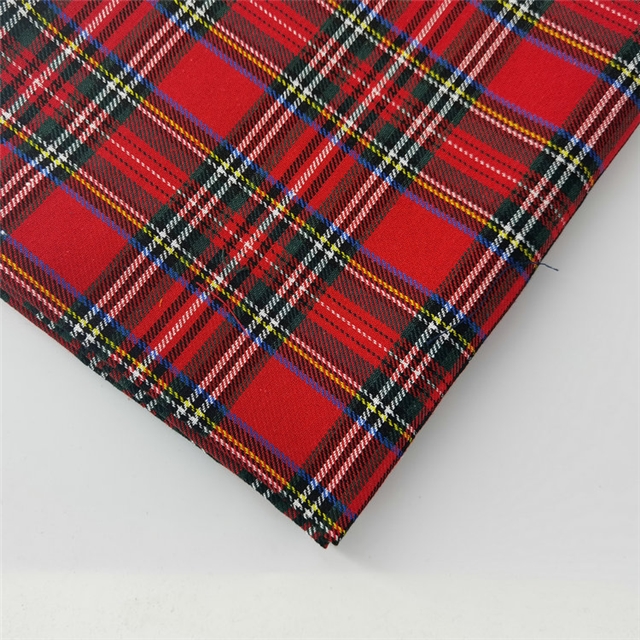 Polyester Cotton Grid series color woven jacquard fabric