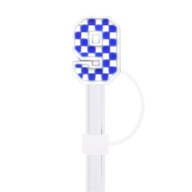 silicone numbers and english letters series straw cap (without straw)