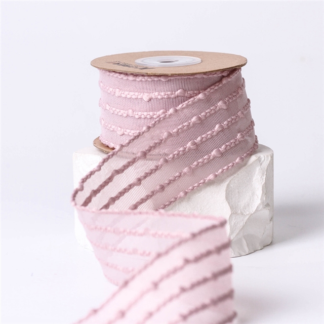 polyester striped popcorn jumping dot ribbon