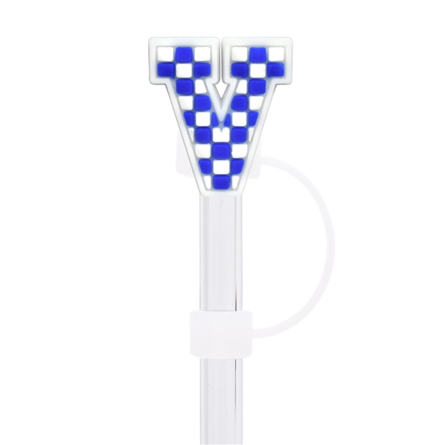 silicone numbers and english letters series straw cap (without straw)