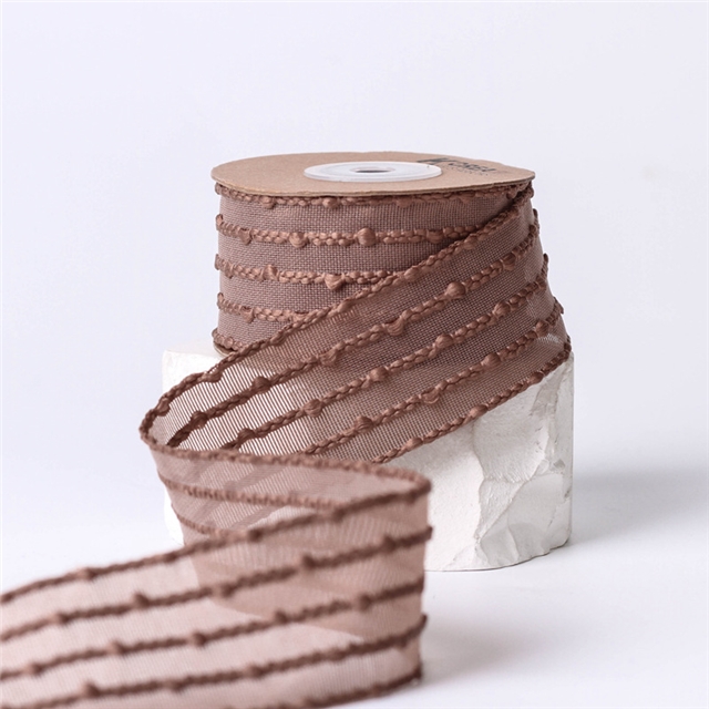 polyester striped popcorn jumping dot ribbon