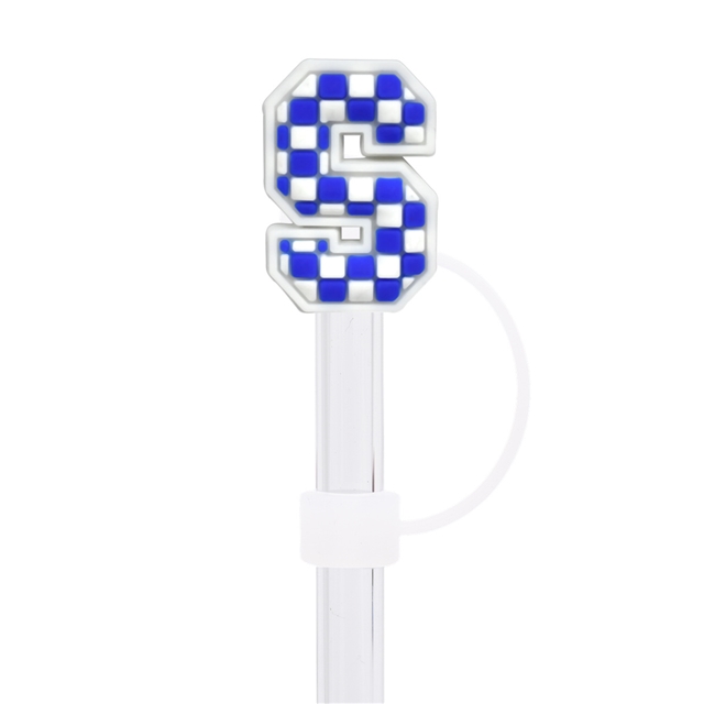 silicone numbers and english letters series straw cap (without straw)
