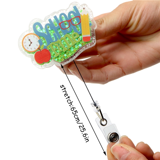 abc series quicksand acrylic easy pull retractable buckle