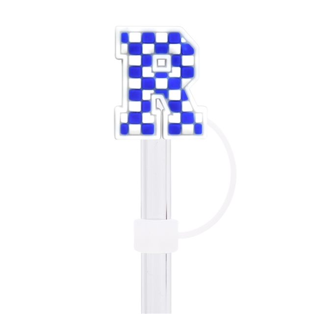 silicone numbers and english letters series straw cap (without straw)