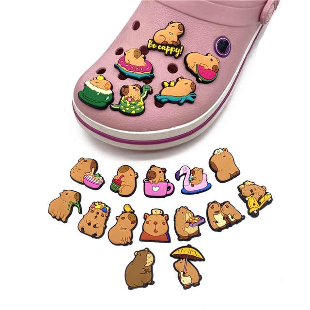 cute cartoon capybara series pvc soft rubber shoe buckle