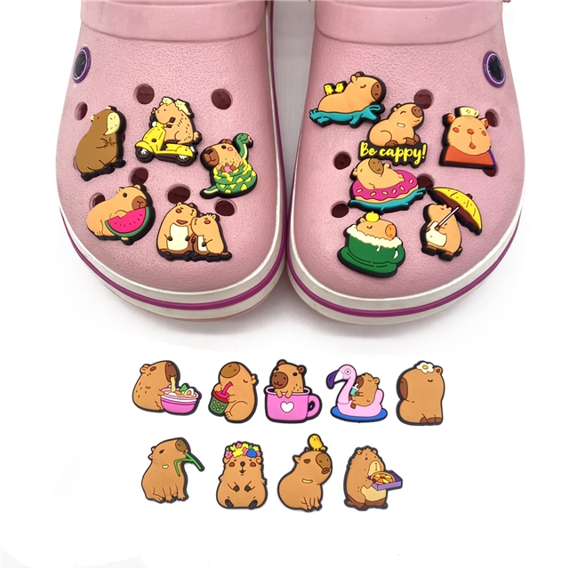 cute cartoon capybara series pvc soft rubber shoe buckle