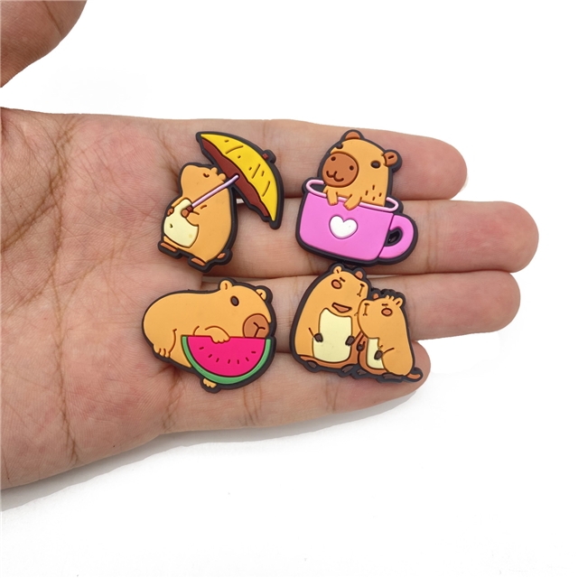 cute cartoon capybara series pvc soft rubber shoe buckle