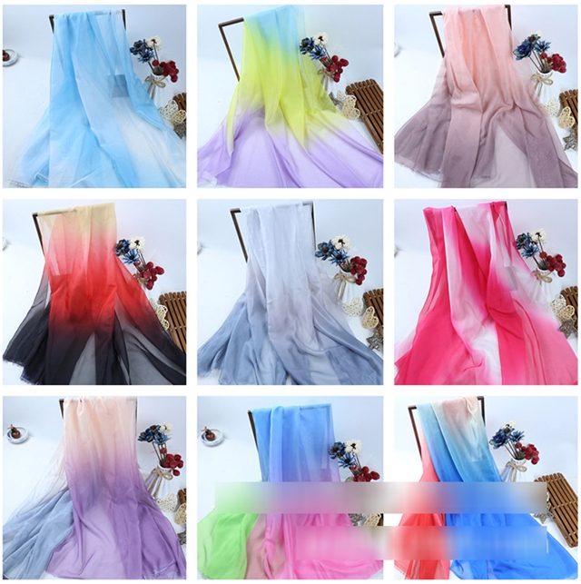 100% polyester gradient chiffon fabric