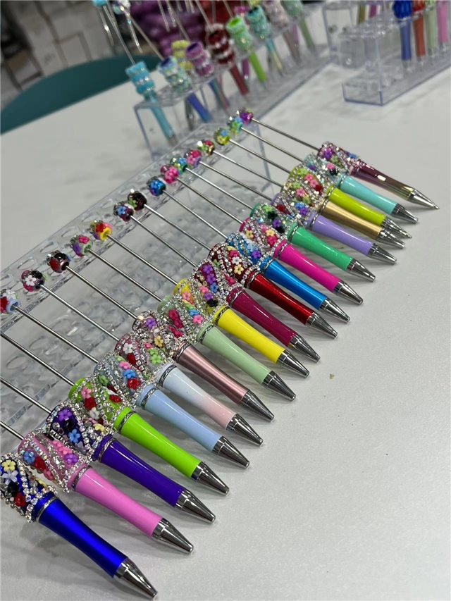rhinestones flower beadable pen