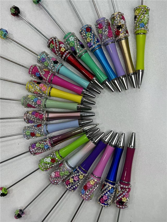 rhinestones flower beadable pen