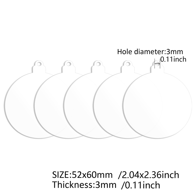acrylic geometric transparent acrylic diy pendant christmas ball,52*60mm(2*2.4