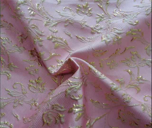 10% metal wire 30% nylon 60% polyester relief flower jacquard fabric