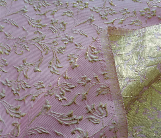 10% metal wire 30% nylon 60% polyester relief flower jacquard fabric