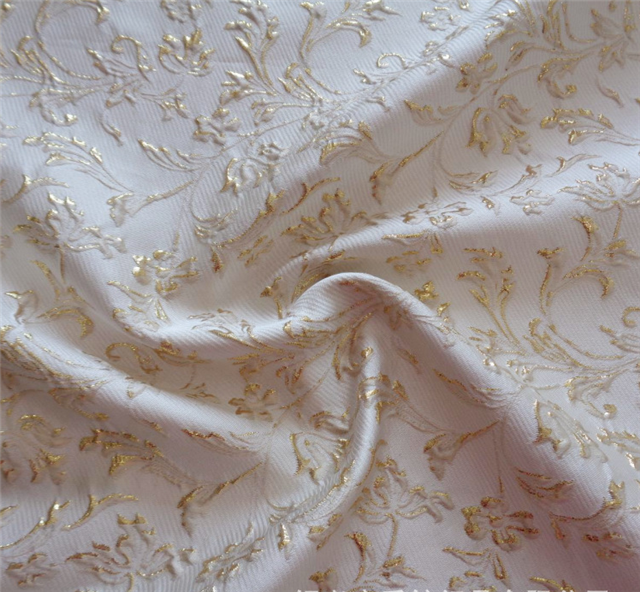 10% metal wire 30% nylon 60% polyester relief flower jacquard fabric