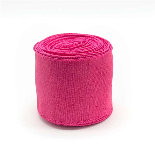 imitation hemp plain linen wired ribbon