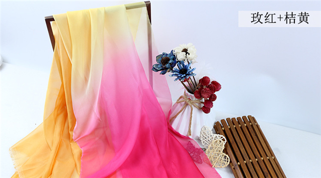 100% polyester gradient chiffon fabric
