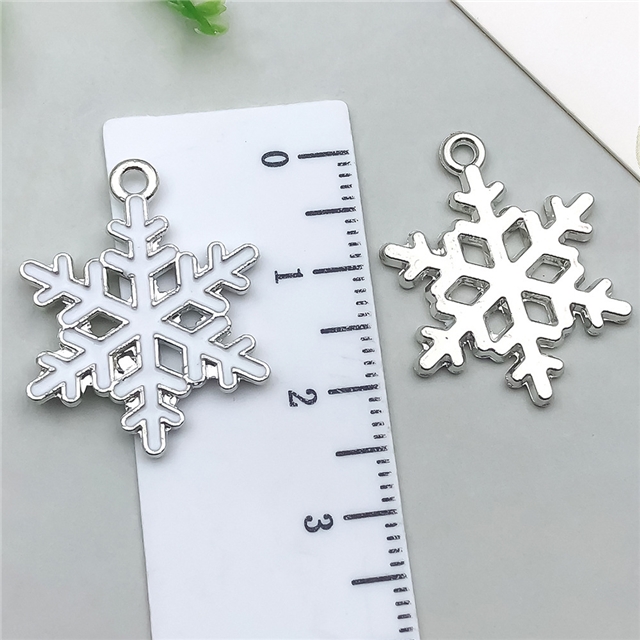 alloy christmas snowflake oil drop alloy pendant
