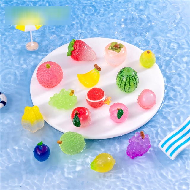 resin simulated food play glow in the dark fruits resin micro landscape decoration