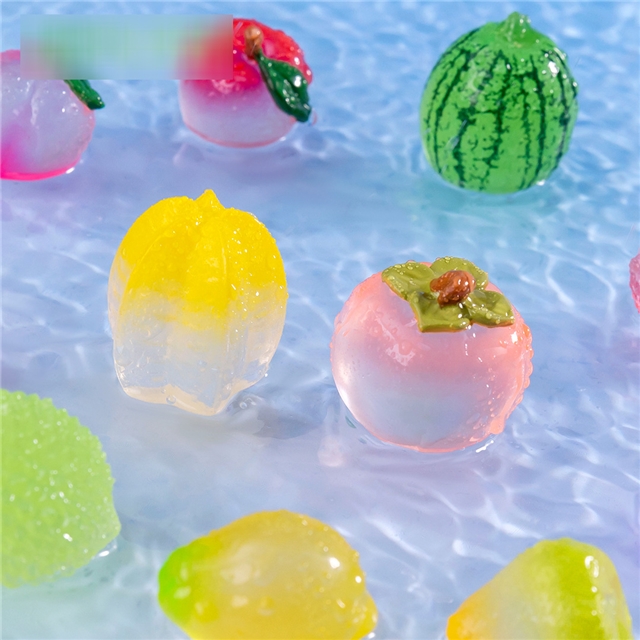 resin simulated food play glow in the dark fruits resin micro landscape decoration