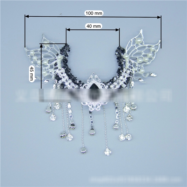 plastic/resin moon tassels diamond wing beads