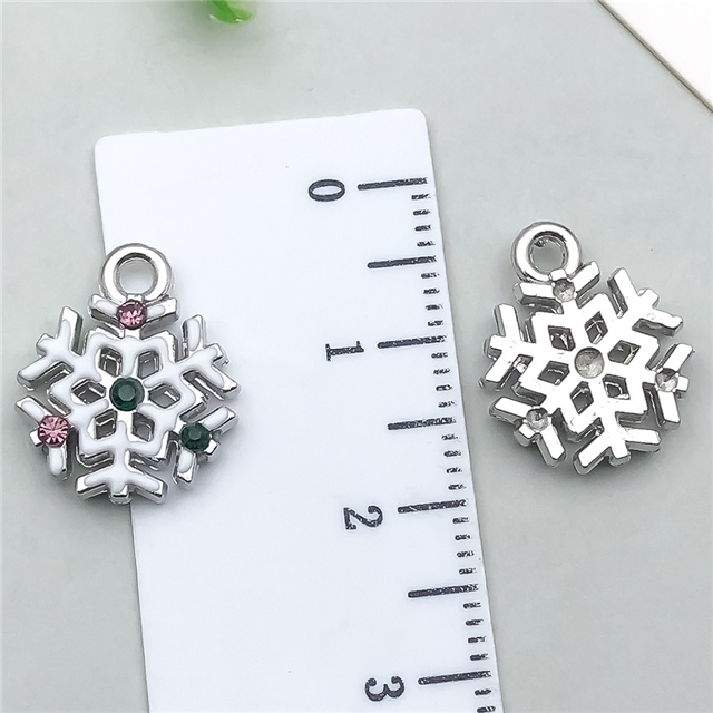 alloy christmas snowflake oil drop alloy pendant