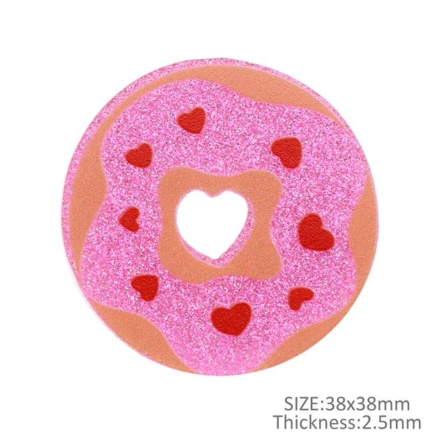 acrylic donuts french fry series printed fine glitter acrylic 6#
