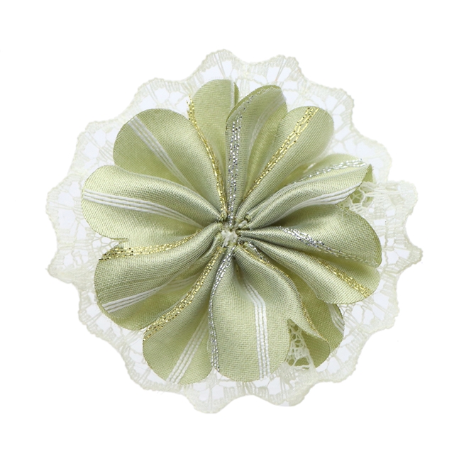 about:55*55m mesh double layer lace headmade flower green