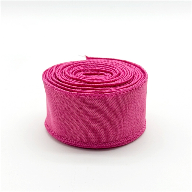 imitation hemp plain linen wired ribbon
